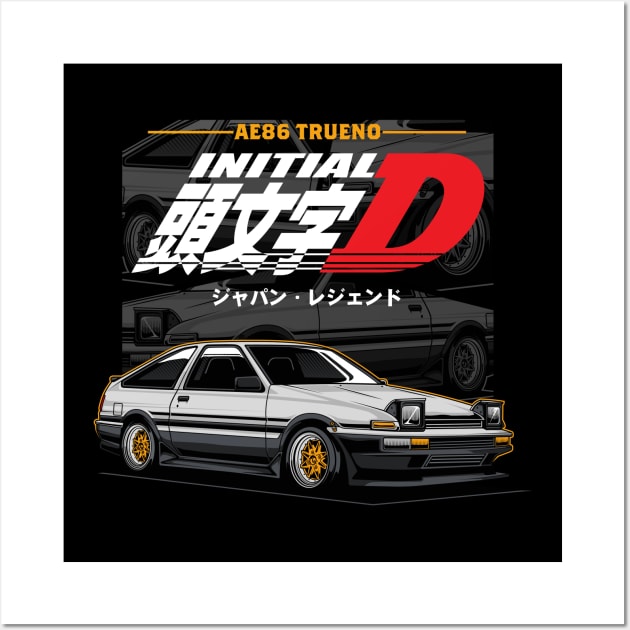 AE86 Trueno Initial D Wall Art by cturs